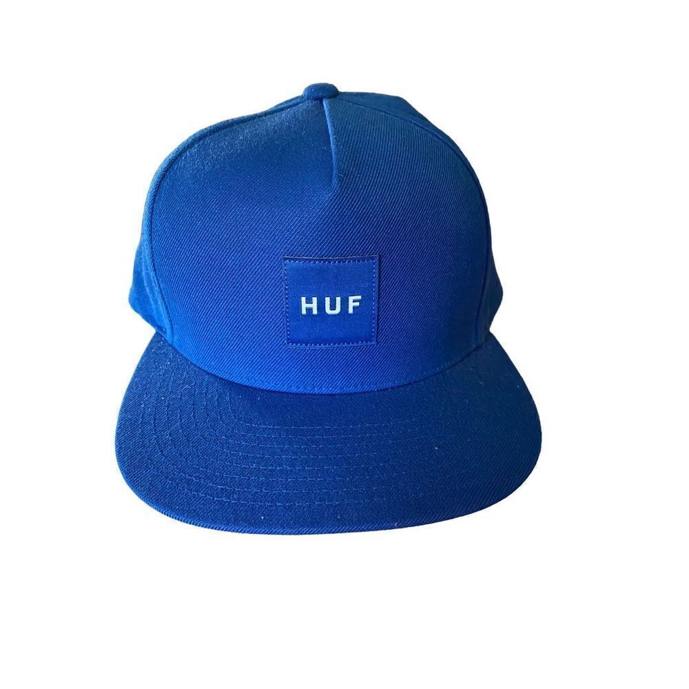 Huf NWT men’s box logo, royal blue snapback hat/cap